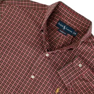 Ralph Lauren Men's Plaid‎ Shirt Large Red Black Yellow Button Down Classic Fit